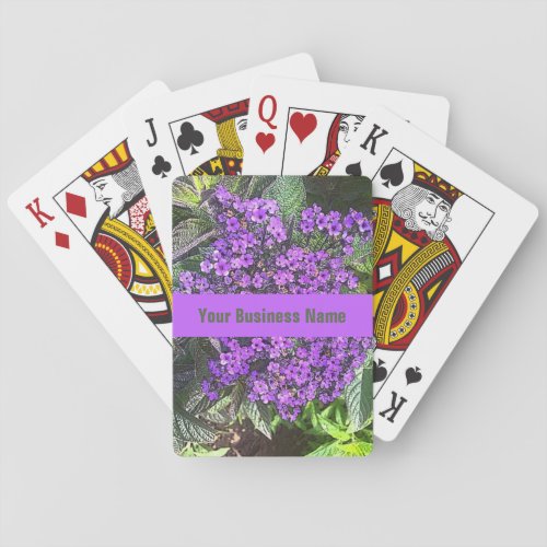 Wild purple lilac flowers with spring green leaves poker cards