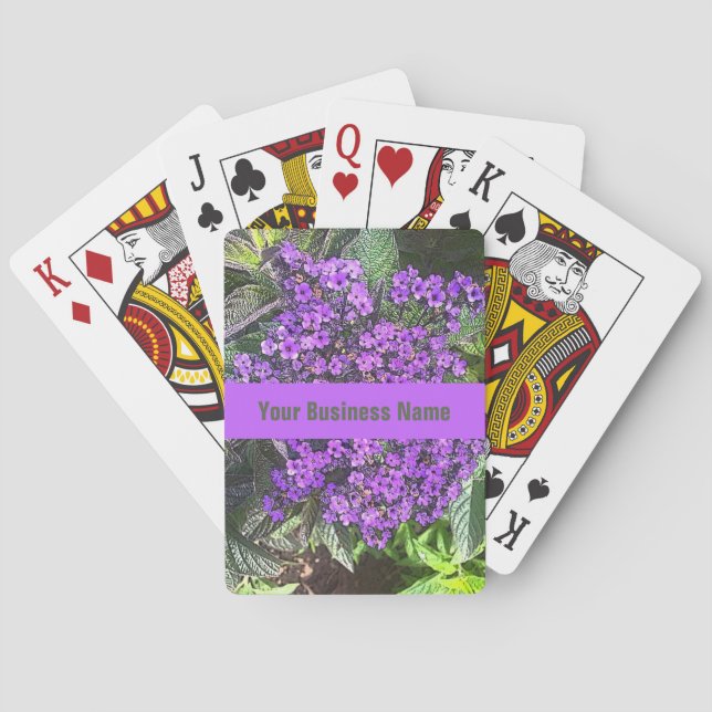 Wild purple lilac flowers with spring green leaves poker cards (Back)