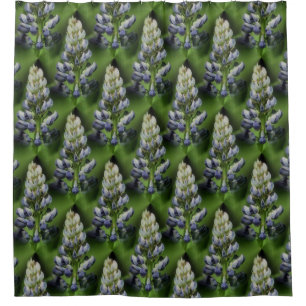 Wild Purple Lupine Flower Pattern Shower Curtain