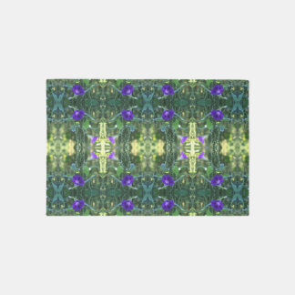 Wild Purple Morning Glory Flowers Abstract Rug