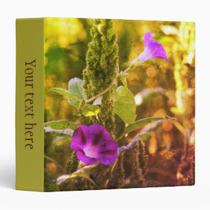 Wild Purple Morning Glory Flowers Art Personalized 3 Ring Binder
