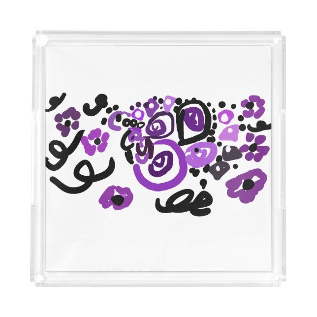 Wild Purple Peacock Acrylic Tray (Front)