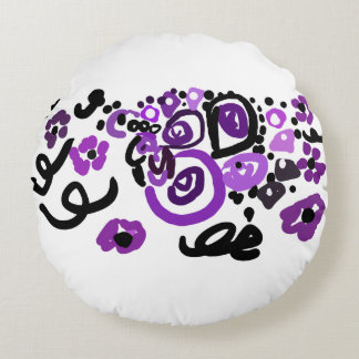Wild Purple Peacock Round Pillow