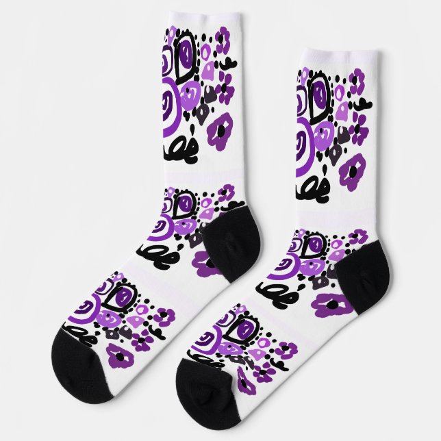 Wild Purple Peacock Socks (Left)