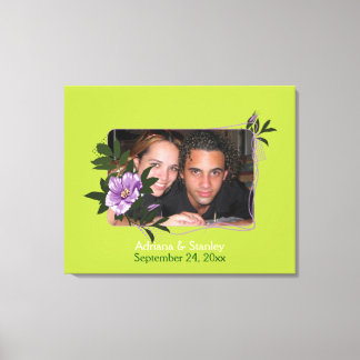 Wild purple rose floral wedding photo canvas print