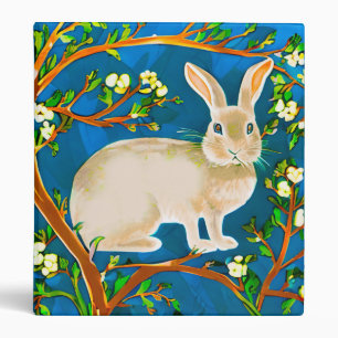 Wild Rabbit and Flowering Branches 3 Ring Binder