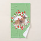 Wild Rabbit and Red Floral Wreath