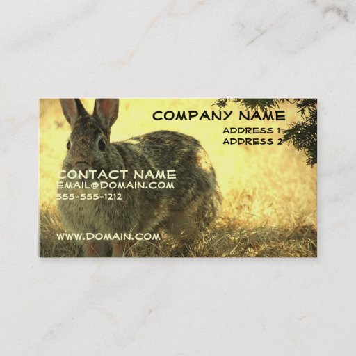 Customizable Wild Rabbit Business Card