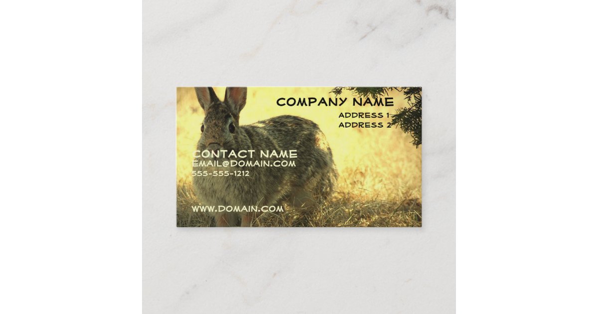 Wild Rabbit Business Card Zazzle