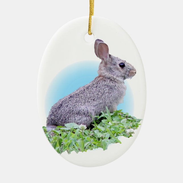 Wild Rabbit Ceramic Ornament (Front)