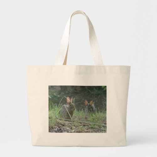 Wild Rabbits Eastern Cottontail Pair Apparel Gifts Large Tote Bag