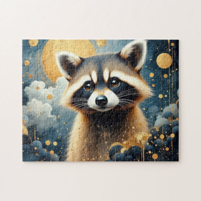 Wild Raccoon painted Jigsaw Puzzle (Horizontal)