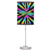 Wild Rainbow Zebra Glitter Stripes Animal Print Table Lamp (Front)