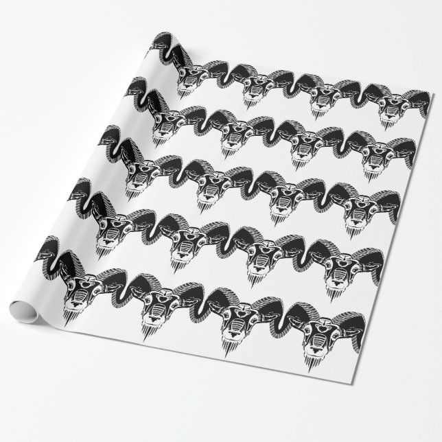 wild ram wrapping paper (Unrolled)