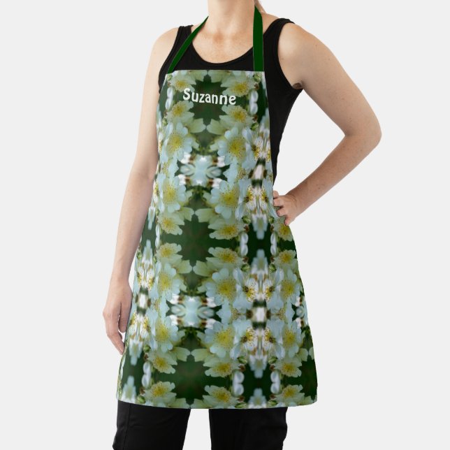 Wild Rambling Roses Floral Pattern Personalized Apron (Insitu)