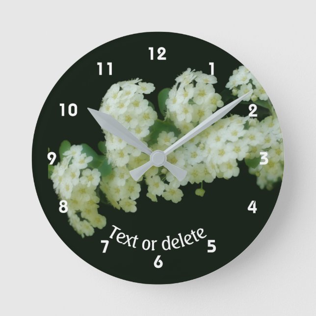 Wild Rambling Roses Floral Personalized   Round Clock (Front)