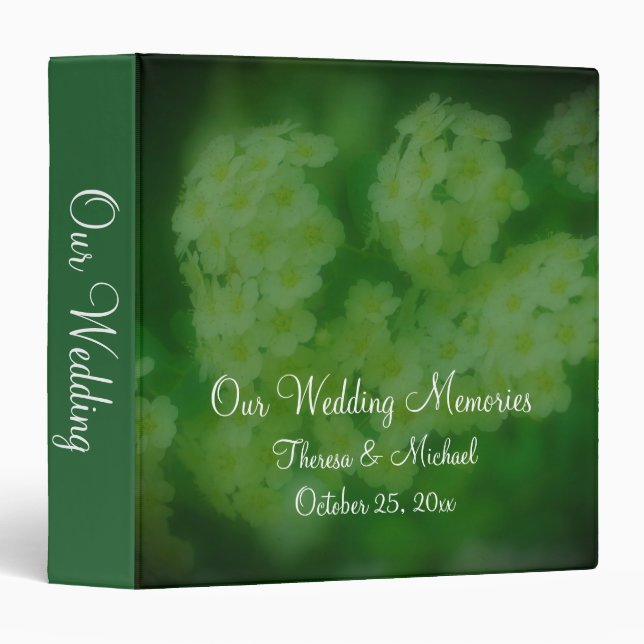 Wild Rambling Roses Flower Personalized Wedding  3 Ring Binder (Front/Spine)