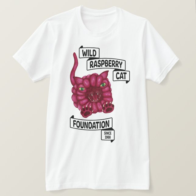 Wild Raspberry Cat T-Shirt (Design Front)