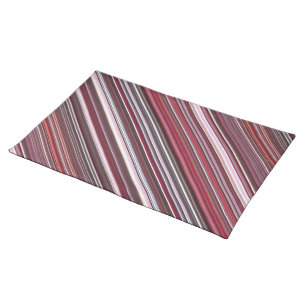 Wild Raspberry Red, Pink, and Burgundy Stripe Cloth Placemat