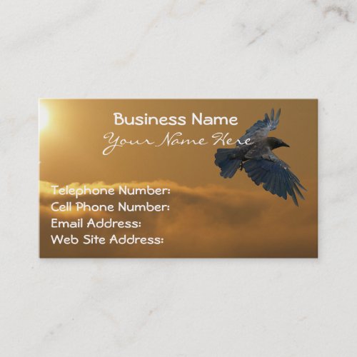 Wild Raven Wildlife Photo Gift Business Card