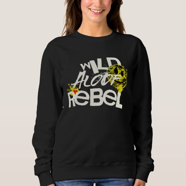 WILD REBEL ALOOF GRAPHIC GRUNGE TYPOGRAPHY SWEATSHIRT (Front)