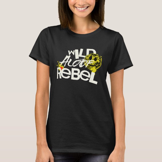 WILD REBEL ALOOF GRAPHIC GRUNGE TYPOGRAPHY T-Shirt (Front)