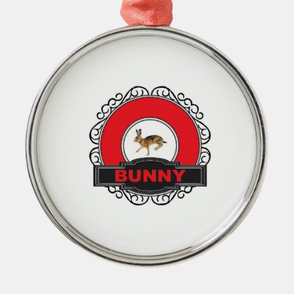 wild red bunny metal ornament