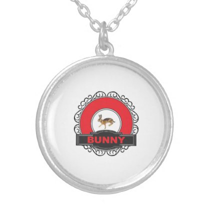 wild red bunny silver plated necklace