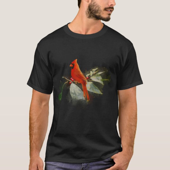 Wild Red Cardinal Bird T-Shirt (Front)