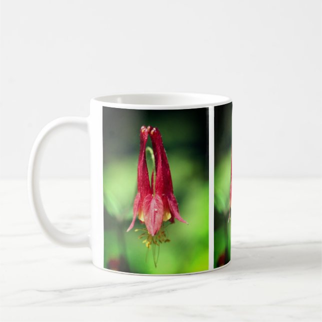 Wild Red Columbine Flower  Coffee Mug (Left)