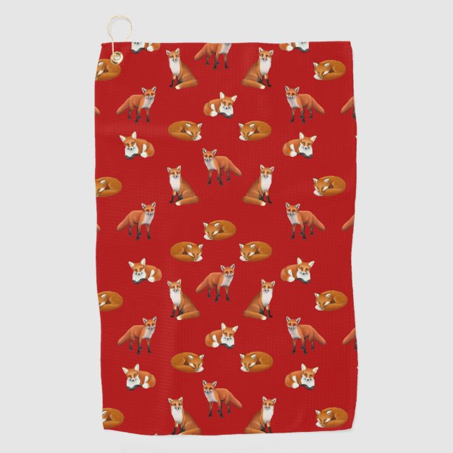 Wild Red Fox Golf Towel (Front)