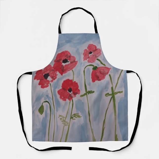 Wild Red Poppies Apron (Front)