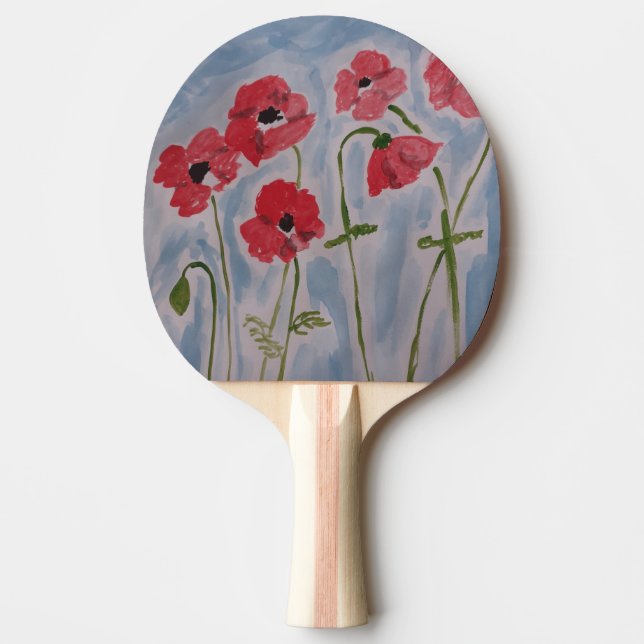 Wild Red Poppies Ping Pong Paddle (Front)