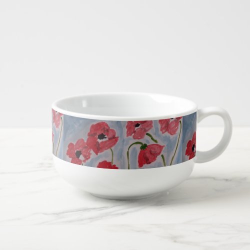 Wild Red Poppies Soup Mug