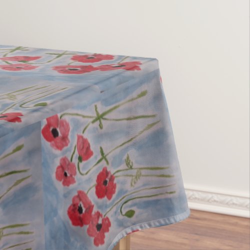 Wild Red Poppies  Tablecloth