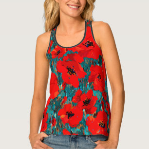 Wild Red Poppies Tank Top