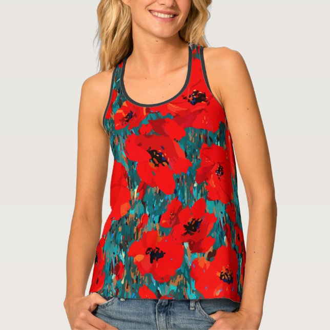 Wild Red Poppies Tank Top (Front)