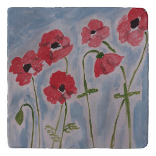 Wild Red Poppies Trivet