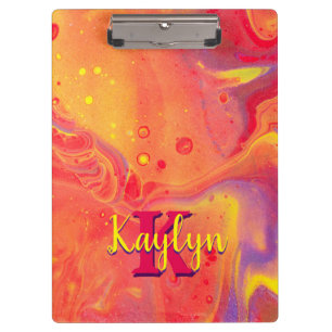 Wild Red Purple Acrylic Flow Art Clipboard