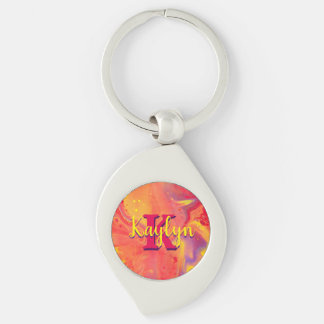 Wild Red Purple Acrylic Flow Art Keychain