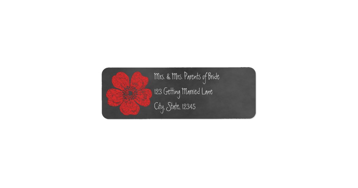Wild Red Roses Chalkboard Label | Zazzle