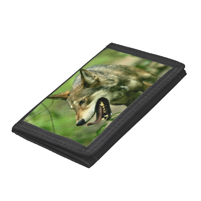 Wild Red Timber Wolf Trifold Wallet (Bottom)