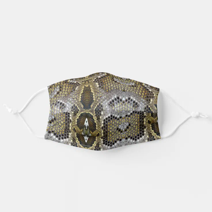 wild reptile pattern colorful python snake print adult cloth face mask ...
