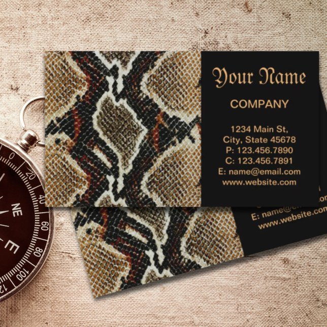 wild reptile pattern colorful python snake print business card (wild reptile pattern colorful python snake print business card)