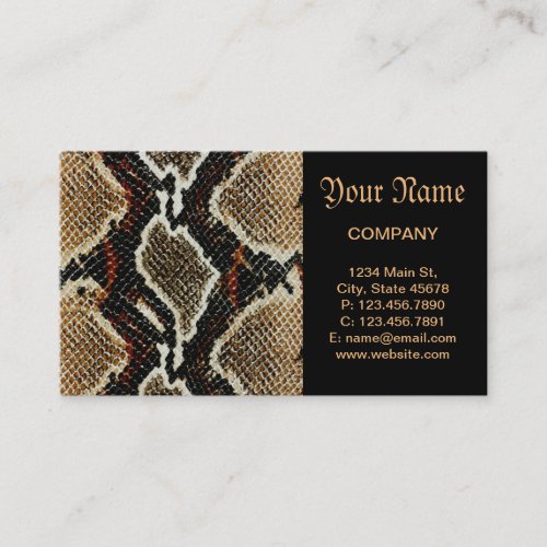 wild reptile pattern colorful python snake print business card