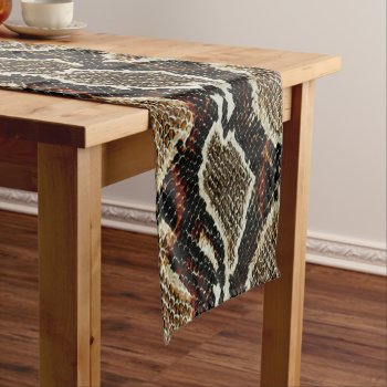 Wild Reptile Pattern Colorful Python Snake Print Short Table Runner by WhenWestMeetEast at Zazzle