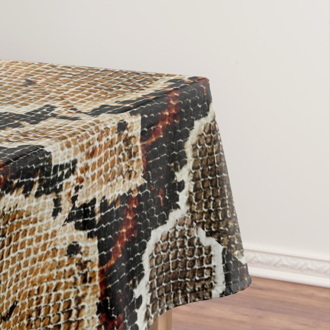 wild reptile pattern colorful python snake print tablecloth (In Situ)
