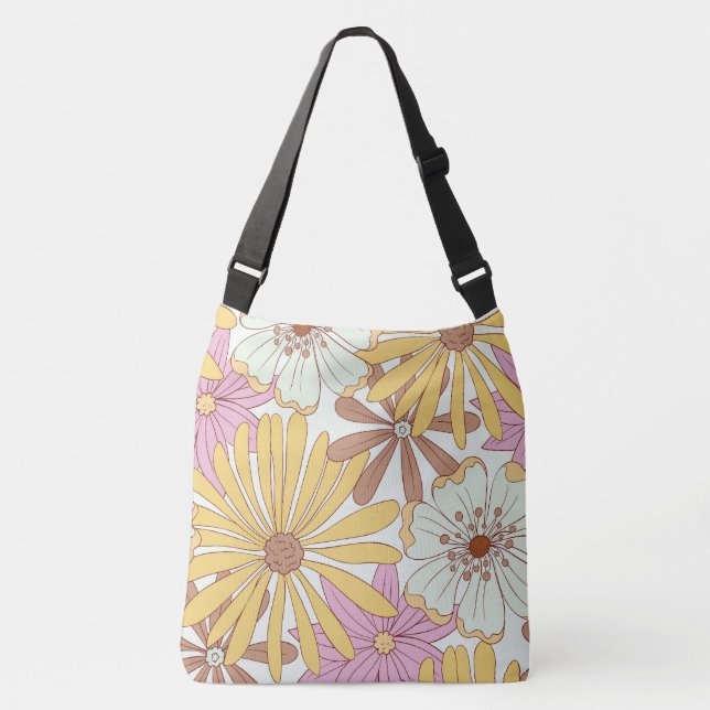 Wild Retro Floral Patterns Crossbody Bag (Front)
