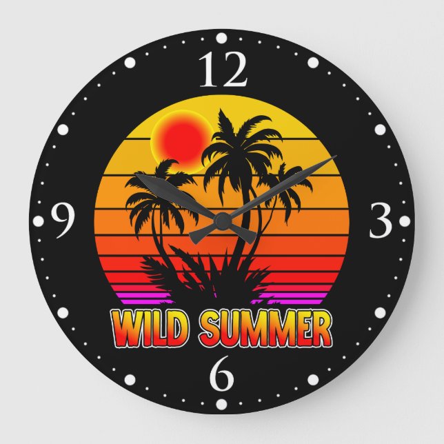 Wild Retro Summer Vibes-62827 Large Clock (Front)