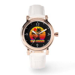 Wild Retro Summer Vibes with Palm Trees Design Watch